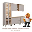 Ver imagem 5 de Cozinha Allure Linea Brasil 5 Peças com Cristaleira A02m3 Jequitiba/gris Fosco