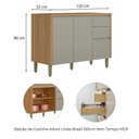 Ver imagem 3 de Cozinha Allure Linea Brasil 5 Peças com Cristaleira A02m3 Jequitiba/gris Fosco
