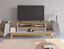 Ver imagem 4 de Rack para TV até 65 Polegadas MDF 160cm Pés em Madeira Maciça Turim 2 Portas 1 Prateleira Branco