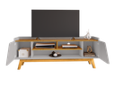 Ver imagem 7 de Rack para TV até 65 Polegadas MDF 160cm Pés em Madeira Maciça Turim 2 Portas 1 Prateleira Branco