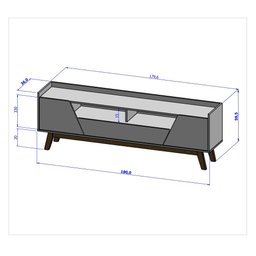 Rack para TV até 65 Polegadas Turim 2 Portas 1 Prateleira  - 3