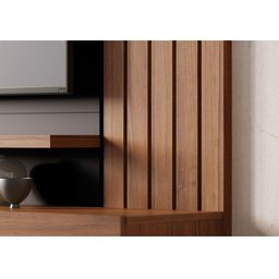 Painel para Tv Home Suspenso Juriti 1.8 Noce Milano Preto Acetinado – Colibri - 5