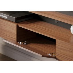 Painel para Tv Home Suspenso Juriti 1.8 Noce Milano Preto Acetinado – Colibri - 4