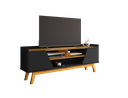 Ver imagem 5 de Rack para TV até 65 Polegadas MDF 160cm Pés em Madeira Maciça Turim 2 Portas 1 Prateleira Preto
