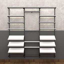 Prateleira Inclinada Calçados em MDF para Cremalheira 60x25cm Comac - Branco/Preto - 2