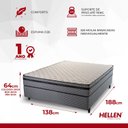 Ver imagem 3 de Cama Box Casal com Base Sommier 138x188x64cm Fenix Special Cinza Hellen Colchões