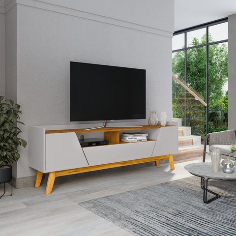 Rack Para TV Até 70 Polegadas 2 Portas 1 Gaveta 2 Nichos Decor 