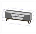 Ver imagem 3 de Rack para TV até 70 Polegadas MDF 180cm Pés em Madeira Maciça 2 Portas 1 Gaveta 2 Nichos Decor Branco