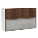 Ver imagem 1 de Armário Basculante Misto Perola 120cm 1 Porta Fechada 1 Porta com Vidro Reflecta Prata Luciane