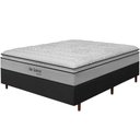 Ver imagem 1 de Cama Box Preta + Colchão Casal Ortopédico San Gabriel Branco Espuma D33 One Pillow 138x188x70cm