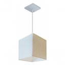 Ver imagem 4 de Lustre Pendente Quadrado Md-4224 Cúpula em Tecido 16/16x16cm Linho Bege - Bivolt