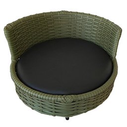 Sofá Caminha Pets Comfort Redonda Estofamento Impermeável - Junco Verde Militar - 5