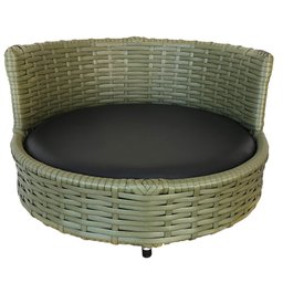 Sofá Caminha Pets Comfort Redonda Estofamento Impermeável - Junco Verde Militar - 1