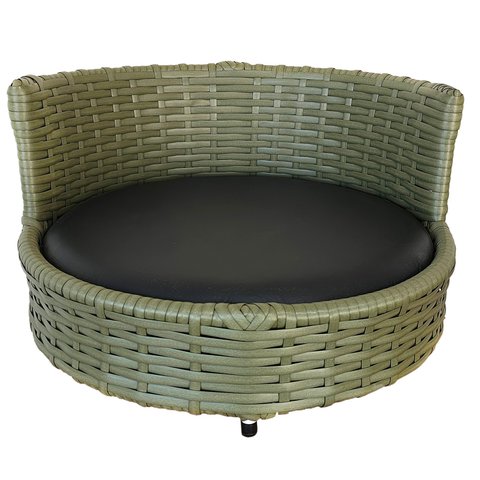 Sofá Caminha Pets Comfort Redonda Estofamento Impermeável - Junco Verde Militar