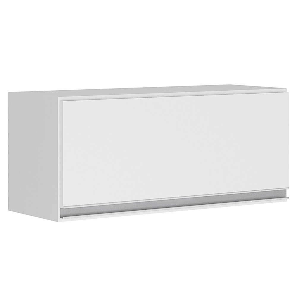 Armário Aéreo Multiuso Geladeira Lux 80cm 100% MDF 01 Porta Basculante Branco TX Fosco - Desk