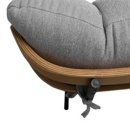 Kit Poltrona Costela com Puff para Sala Linho Cinza - 10