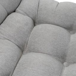 Kit Poltrona Costela com Puff para Sala Linho Cinza - 3
