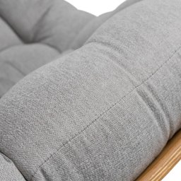 Kit Poltrona Costela com Puff para Sala Linho Cinza - 9