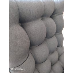 Kit Poltrona Costela com Puff para Sala Linho Cinza - 4
