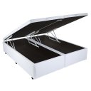 Ver imagem 3 de Base de Cama Box com Baú Queen ou King com 6 Pezinhos 2 Puxadores Frontais - Branco - King Corino