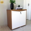 Ver imagem 5 de Balcão para Escritório 2 Portas com Chave Pequeno Freijó/branco
