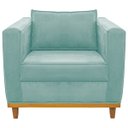 Ver imagem 5 de Kit Sofá 2 Lugares e Poltrona Europa Suede Azul Tiffany ADJ Decor