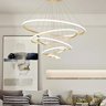 Lustre Led 5 Anéis Moderno 250w 120cm Dourado C/ Controle - 6