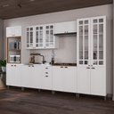Ver imagem 1 de Armário de Cozinha Modulada Completa Fidelitá Nara 100% MDF 6 Peças 350cm 18 Portas 2 Gavetas sem