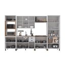 Ver imagem 3 de Armário de Cozinha Modulada Completa Fidelitá Nara 100% MDF 6 Peças 350cm 18 Portas 2 Gavetas sem