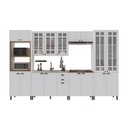 Ver imagem 2 de Armário de Cozinha Modulada Completa Fidelitá Nara 100% MDF 6 Peças 350cm 18 Portas 2 Gavetas sem