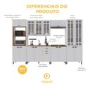 Ver imagem 5 de Armário de Cozinha Modulada Completa Fidelitá Nara 100% MDF 6 Peças 350cm 18 Portas 2 Gavetas sem