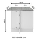 Ver imagem 6 de Balcão de Canto Madesa Stella 1 Porta Branco