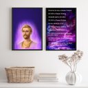 Ver imagem 2 de Kit 2 Quadros Saint Germain Chama Violeta 24x18cm:Madeira preta