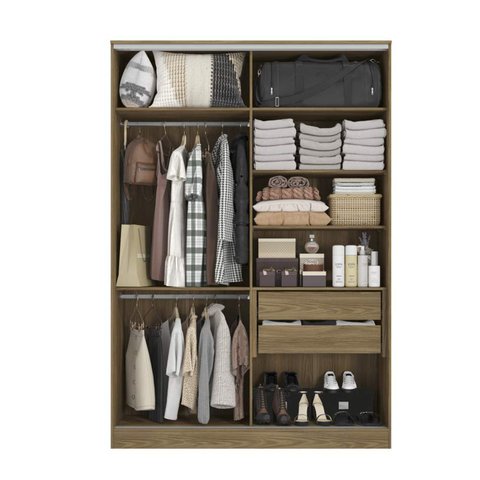 Guarda Roupa sem Portas Closet Modulado Linha Modulado Adapt Arm158bmdp Kappesberg - Nogueira