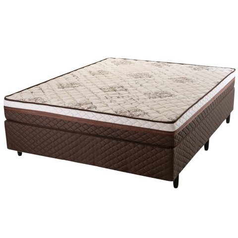 Cama Box Casal Molas Ensacadas Siena Special 138x188x58 Marrom Hellen Colchões