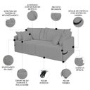 Ver imagem 3 de Sofá Cama Retrátil 180cm Essence D05 Linho Grafite/Preto - Mpozenato