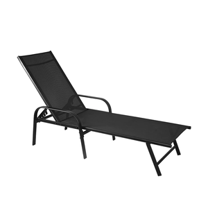 Espreguiçadeira Premium para Piscina Preta em Tela Sling Rm Decor