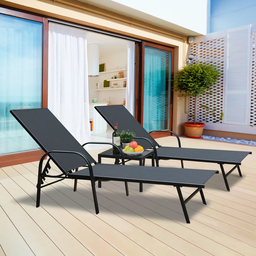 Espreguiçadeira Premium para Piscina Preta em Tela Sling Rm Decor - 6