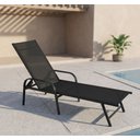 Ver imagem 4 de Espreguiçadeira Premium para Piscina Preta em Tela Sling Rm Decor
