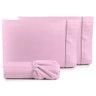 kit Lençol Solteiro Kit 3 Peças com Ponto Palito Várias cores - Rosa - 1
