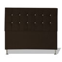Ver imagem 1 de Cabeceira de Cama Box Cristal Queen 160 Cm Botão Strass Suede Marrom Eli Móveis