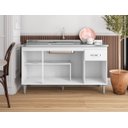 Ver imagem 3 de Balcão Armário de Cozinha Gabriela 150cm Amêndoa/branco S/tampo - Ajl Móveis