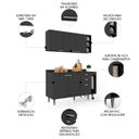 Ver imagem 3 de Armário de Cozinha Cp08 e Tampo 118cm Pérola Z34 Preto - Mpozenato