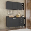 Ver imagem 2 de Armário de Cozinha Cp08 e Tampo 118cm Pérola Z34 Preto - Mpozenato
