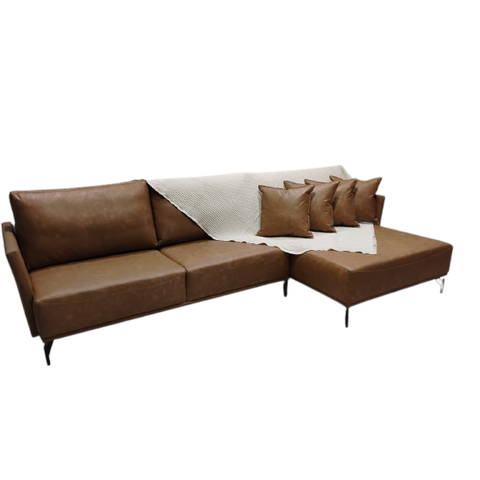 Sofá Domus Suede/corino:1,8m Marrom
