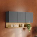 Ver imagem 6 de Armario Aereo 3 Portas 120 Cm Line Gris Cp Freijo Ktp
