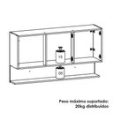 Ver imagem 4 de Armario Aereo 3 Portas 120 Cm Line Gris Cp Freijo Ktp
