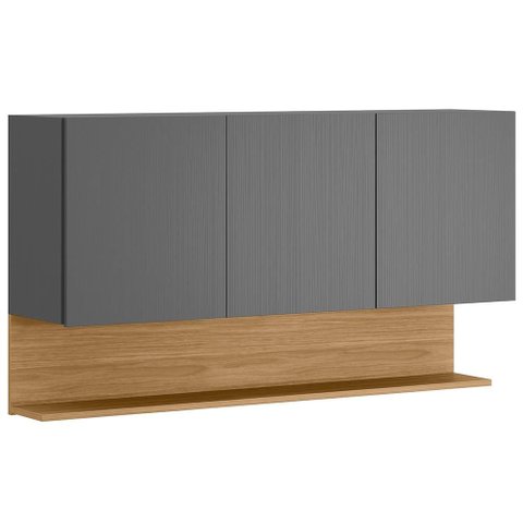 Armario Aereo 3 Portas 120 Cm Line Gris Cp Freijo Ktp