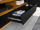 Ver imagem 4 de Rack para TV até 70 Polegadas MDF 180cm Pés em Madeira Maciça 2 Portas 1 Gaveta 2 Nichos Decor Preto