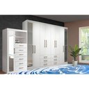 Ver imagem 1 de Quarto Completo Juvenil Guarda Roupa 8PT Master 8.6 + Cômoda Marabá Branco S. Andirá